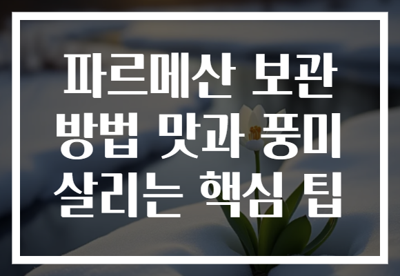 파르메산 보관 방법 맛과 풍미 살리는 핵심 팁