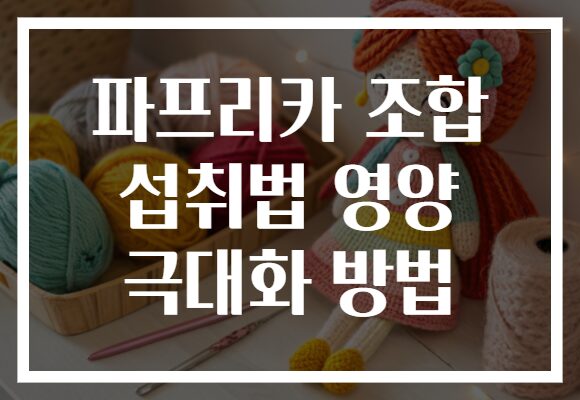 파프리카 조합 섭취법 영양 극대화 방법