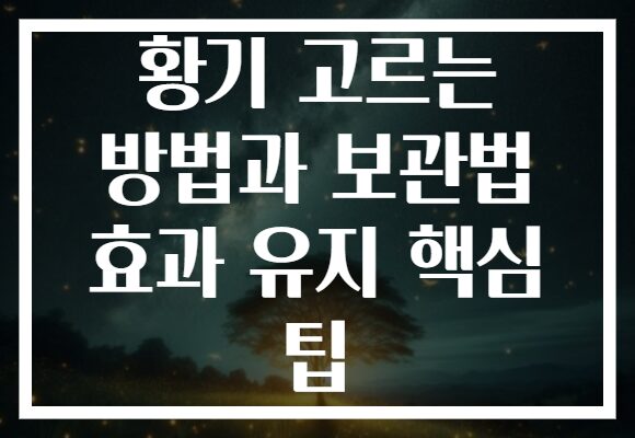 황기 고르는 방법과 보관법 효과 유지 핵심 팁