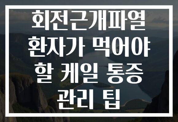 회전근개파열 환자가 먹어야 할 케일 통증 관리 팁
