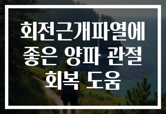 회전근개파열에 좋은 양파 관절 회복 도움