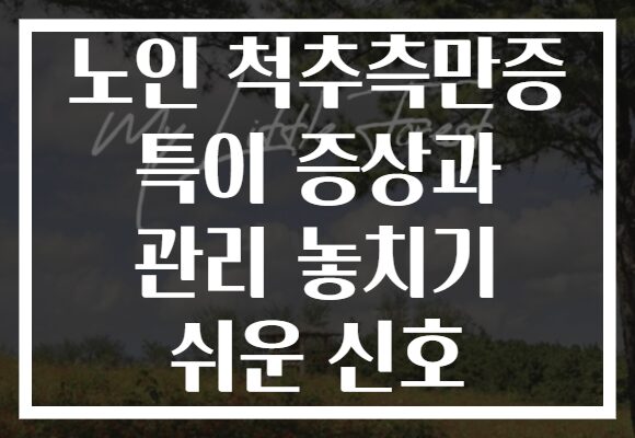 노인 척추측만증 특이 증상과 관리 놓치기 쉬운 신호