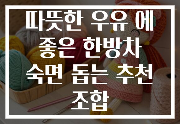 따뜻한 우유 에 좋은 한방차 숙면 돕는 추천 조합