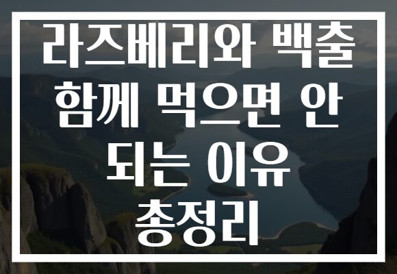 라즈베리와 백출 함께 먹으면 안 되는 이유 총정리