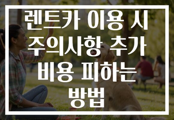 렌트카 이용 시 주의사항 추가 비용 피하는 방법