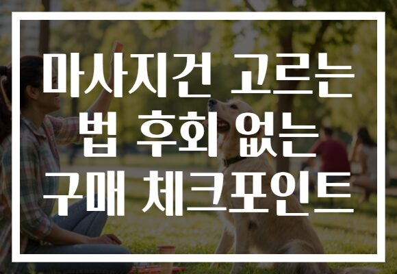 마사지건 고르는 법 후회 없는 구매 체크포인트