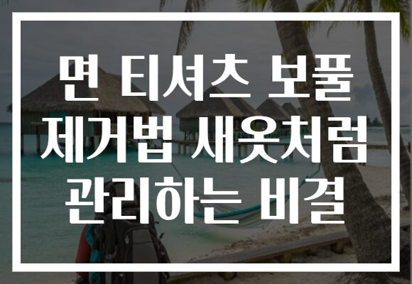 면 티셔츠 보풀 제거법 새옷처럼 관리하는 비결