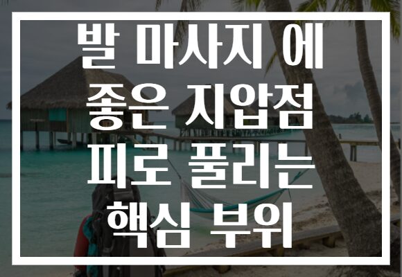 발 마사지 에 좋은 지압점 피로 풀리는 핵심 부위