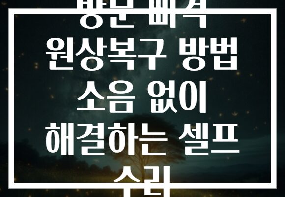 방문 삐걱 원상복구 방법 소음 없이 해결하는 셀프 수리