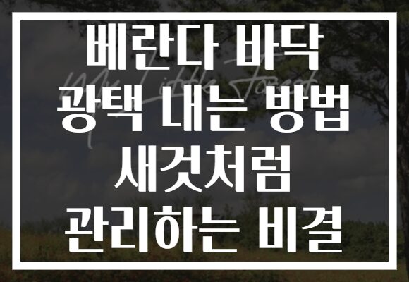 베란다 바닥 광택 내는 방법 새것처럼 관리하는 비결