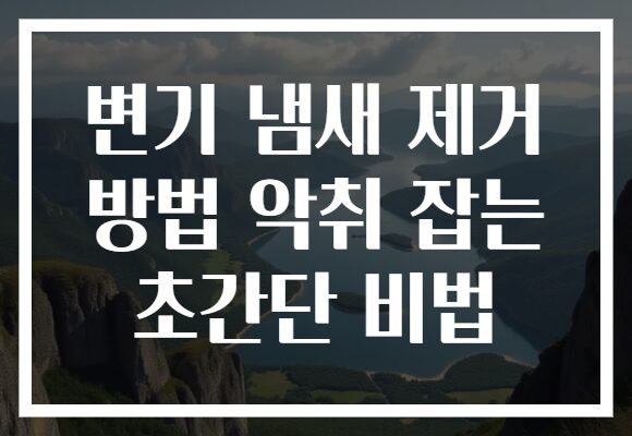 변기 냄새 제거 방법 악취 잡는 초간단 비법