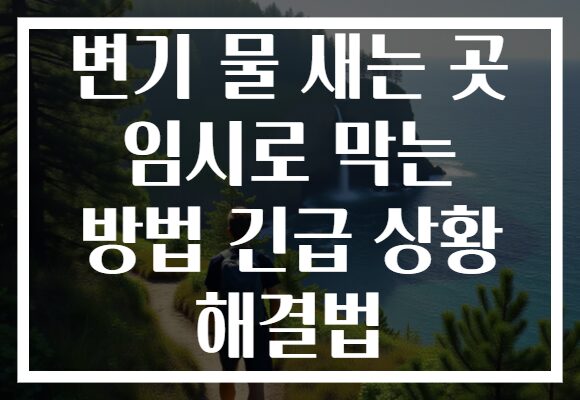 변기 물 새는 곳 임시로 막는 방법 긴급 상황 해결법