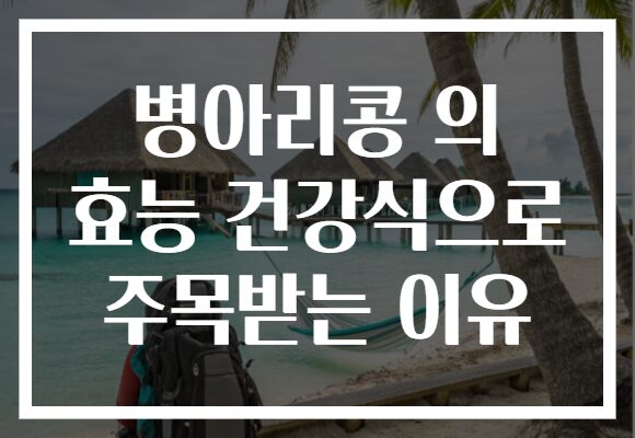 병아리콩 의 효능 건강식으로 주목받는 이유