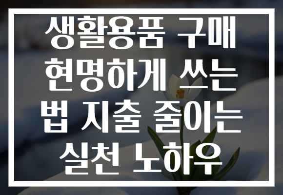 생활용품 구매 현명하게 쓰는 법 지출 줄이는 실천 노하우