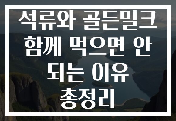 석류와 골든밀크 함께 먹으면 안 되는 이유 총정리