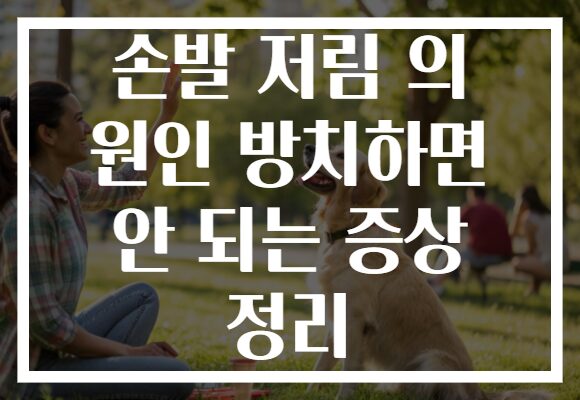 손발 저림 의 원인 방치하면 안 되는 증상 정리