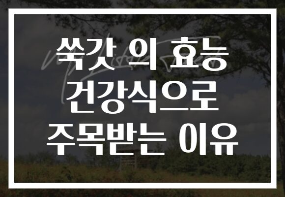 쑥갓 의 효능 건강식으로 주목받는 이유