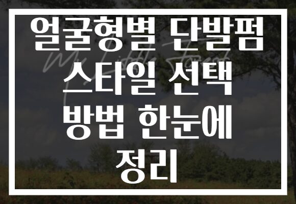 얼굴형별 단발펌 스타일 선택 방법 한눈에 정리