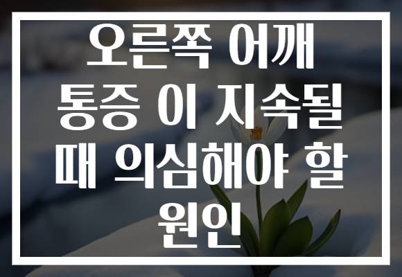 오른쪽 어깨 통증 이 지속될 때 의심해야 할 원인