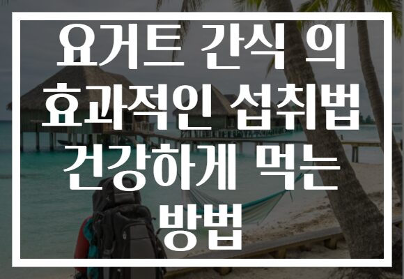 요거트 간식 의 효과적인 섭취법 건강하게 먹는 방법