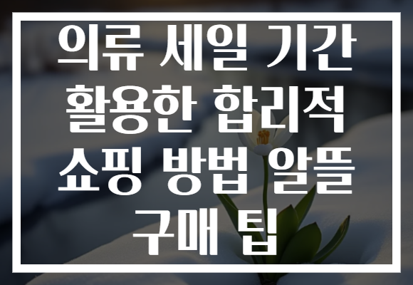 의류 세일 기간 활용한 합리적 쇼핑 방법 알뜰 구매 팁