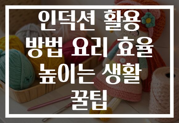 인덕션 활용 방법 요리 효율 높이는 생활 꿀팁