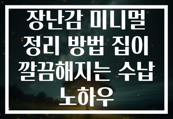 장난감 미니멀 정리 방법 집이 깔끔해지는 수납 노하우
