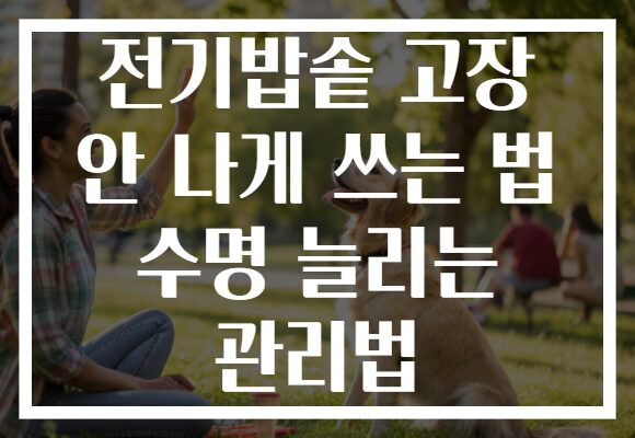 전기밥솥 고장 안 나게 쓰는 법 수명 늘리는 관리법