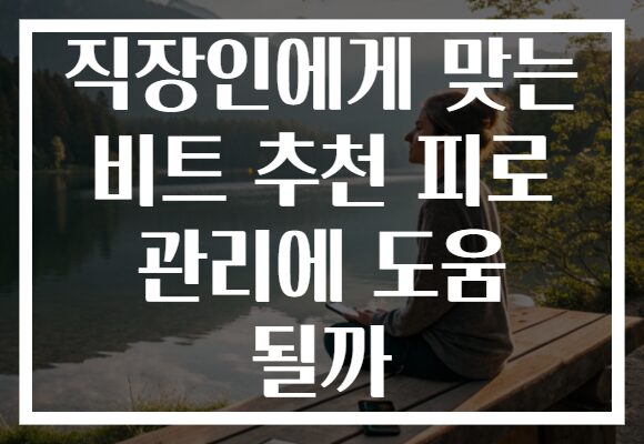 직장인에게 맞는 비트 추천 피로 관리에 도움 될까