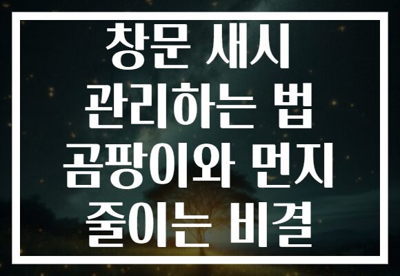 창문 새시 관리하는 법 곰팡이와 먼지 줄이는 비결