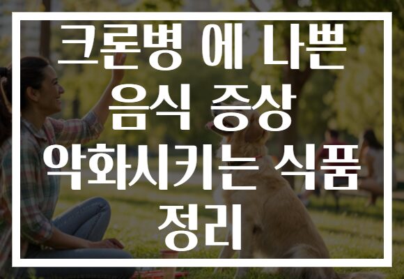 크론병 에 나쁜 음식 증상 악화시키는 식품 정리