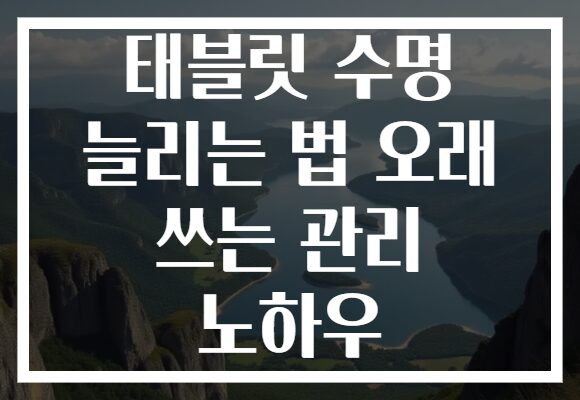 태블릿 수명 늘리는 법 오래 쓰는 관리 노하우