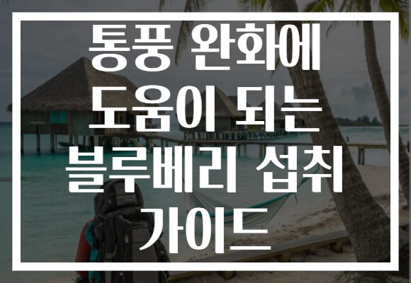 통풍 완화에 도움이 되는 블루베리 섭취 가이드