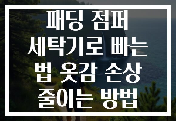 패딩 점퍼 세탁기로 빠는 법 옷감 손상 줄이는 방법
