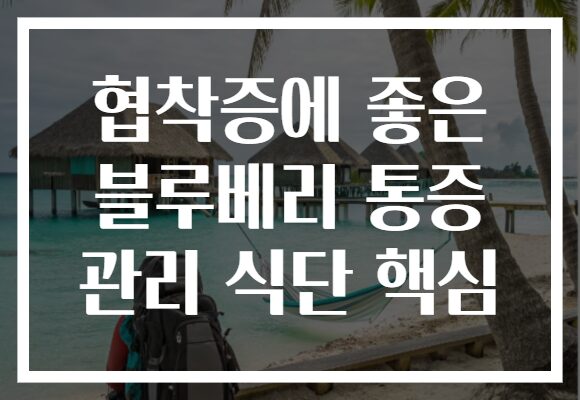 협착증에 좋은 블루베리 통증 관리 식단 핵심
