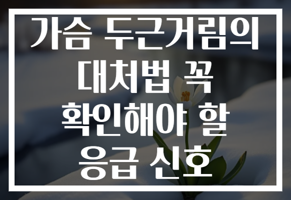 가슴 두근거림의 대처법 꼭 확인해야 할 응급 신호