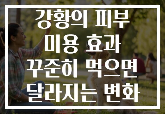 강황의 피부 미용 효과 꾸준히 먹으면 달라지는 변화