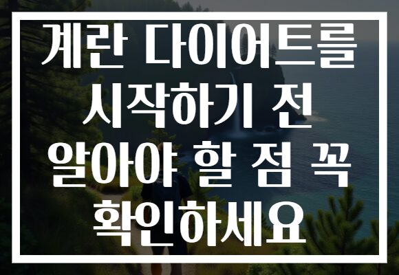 계란 다이어트를 시작하기 전 알아야 할 점 꼭 확인하세요