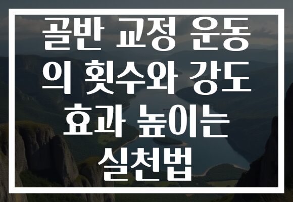 골반 교정 운동 의 횟수와 강도 효과 높이는 실천법