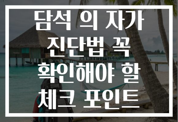 담석 의 자가 진단법 꼭 확인해야 할 체크 포인트