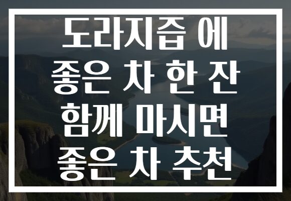 도라지즙 에 좋은 차 한 잔 함께 마시면 좋은 차 추천
