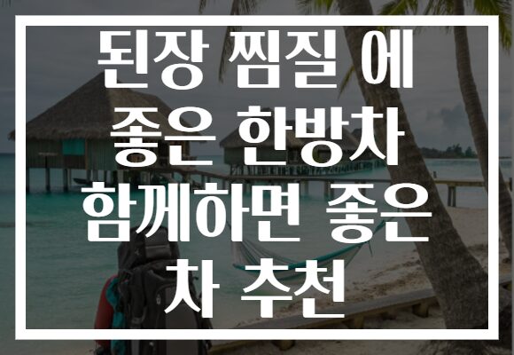 된장 찜질 에 좋은 한방차 함께하면 좋은 차 추천