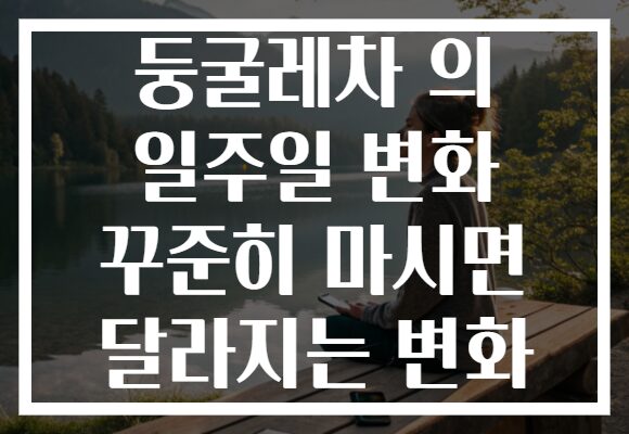 둥굴레차 의 일주일 변화 꾸준히 마시면 달라지는 변화