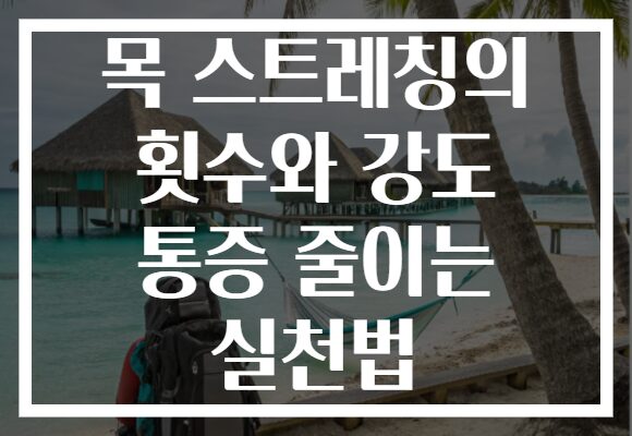 목 스트레칭의 횟수와 강도 통증 줄이는 실천법