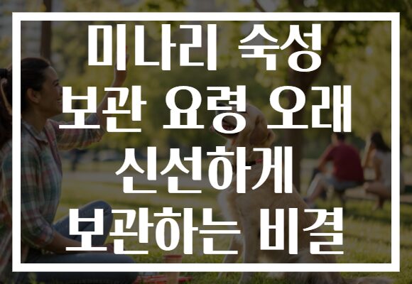 미나리 숙성 보관 요령 오래 신선하게 보관하는 비결