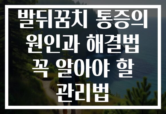 발뒤꿈치 통증의 원인과 해결법 꼭 알아야 할 관리법