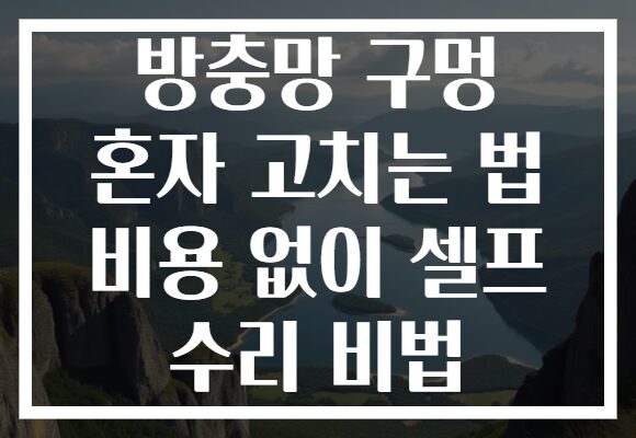 방충망 구멍 혼자 고치는 법 비용 없이 셀프 수리 비법