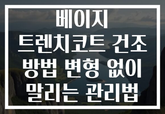베이지 트렌치코트 건조 방법 변형 없이 말리는 관리법