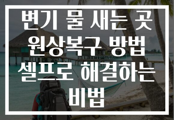 변기 물 새는 곳 원상복구 방법 셀프로 해결하는 비법