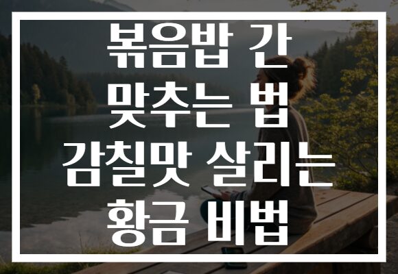볶음밥 간 맞추는 법 감칠맛 살리는 황금 비법